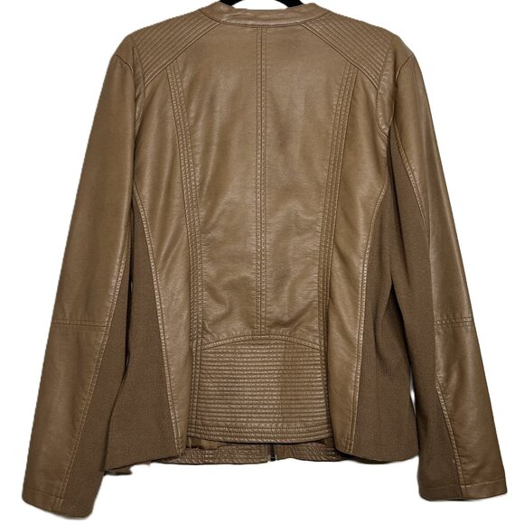 Sebby Collection Women's Faux Leather Jacket with Moto Details Front Zip Size XL - Picture 8 of 16